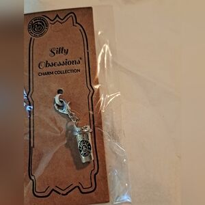 Travel Mug Silly Obsessions Silver Color Coffee Cup Charm For Bracelet